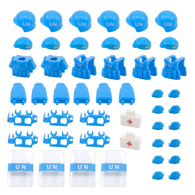 Lego Minifigure Holder - UN 평화 유지 Forc 베레모 방탄