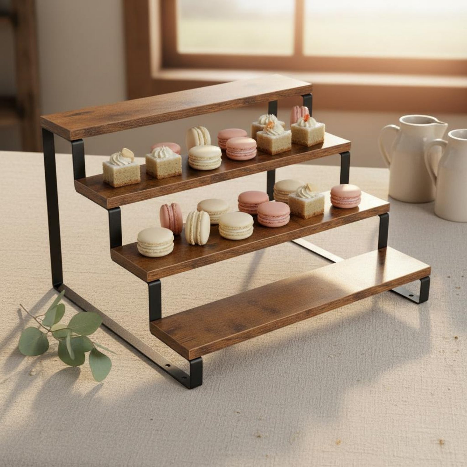 4단 디스플레이 라이저 공간 절약형 나무 디저트 스탠드 - Display Risers Set 리뷰 및 가격